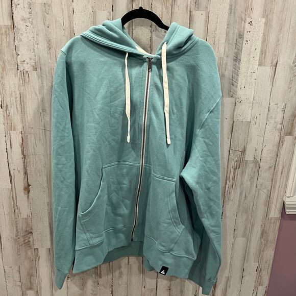 American Giant Other - American Giant Midweight Full Zip Hoodie Silver Pine Green Mens 2XL Cotton USA